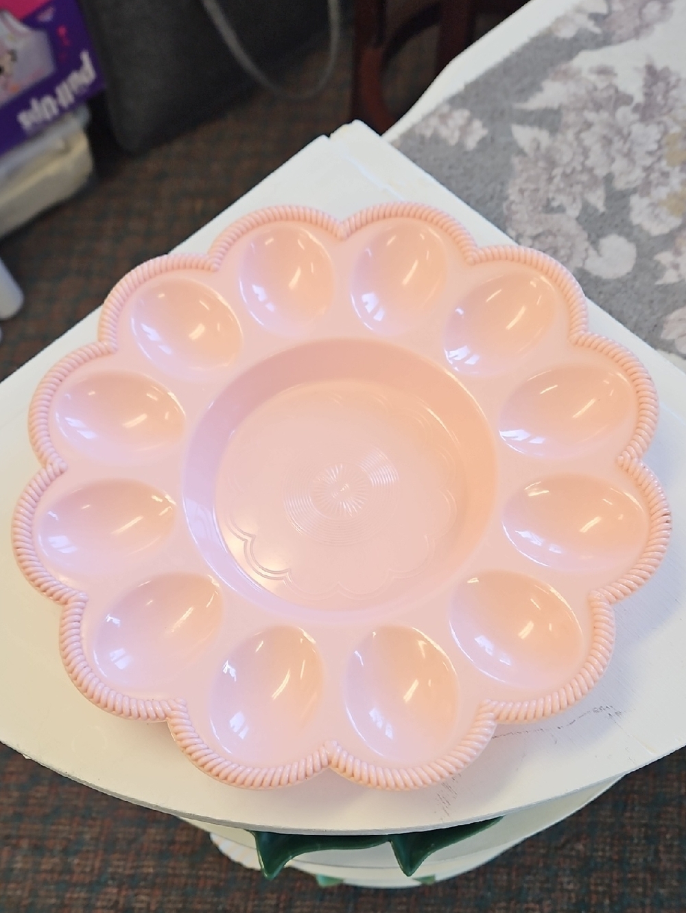 Pink Egg Serving Tray Platter - Home Kitchen Food Storage MADE IN USA
